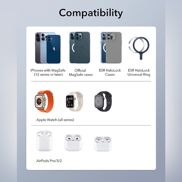 BNWB ESR 3-in-1 Wireless Charger Stand with MagSafe For IPhone Apple Watch White - Picture 9 of 12